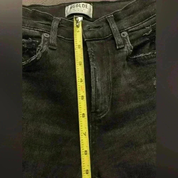 AGOLDE Black Sophie Crop distressed Jeans size 25 - Picture 9 of 9